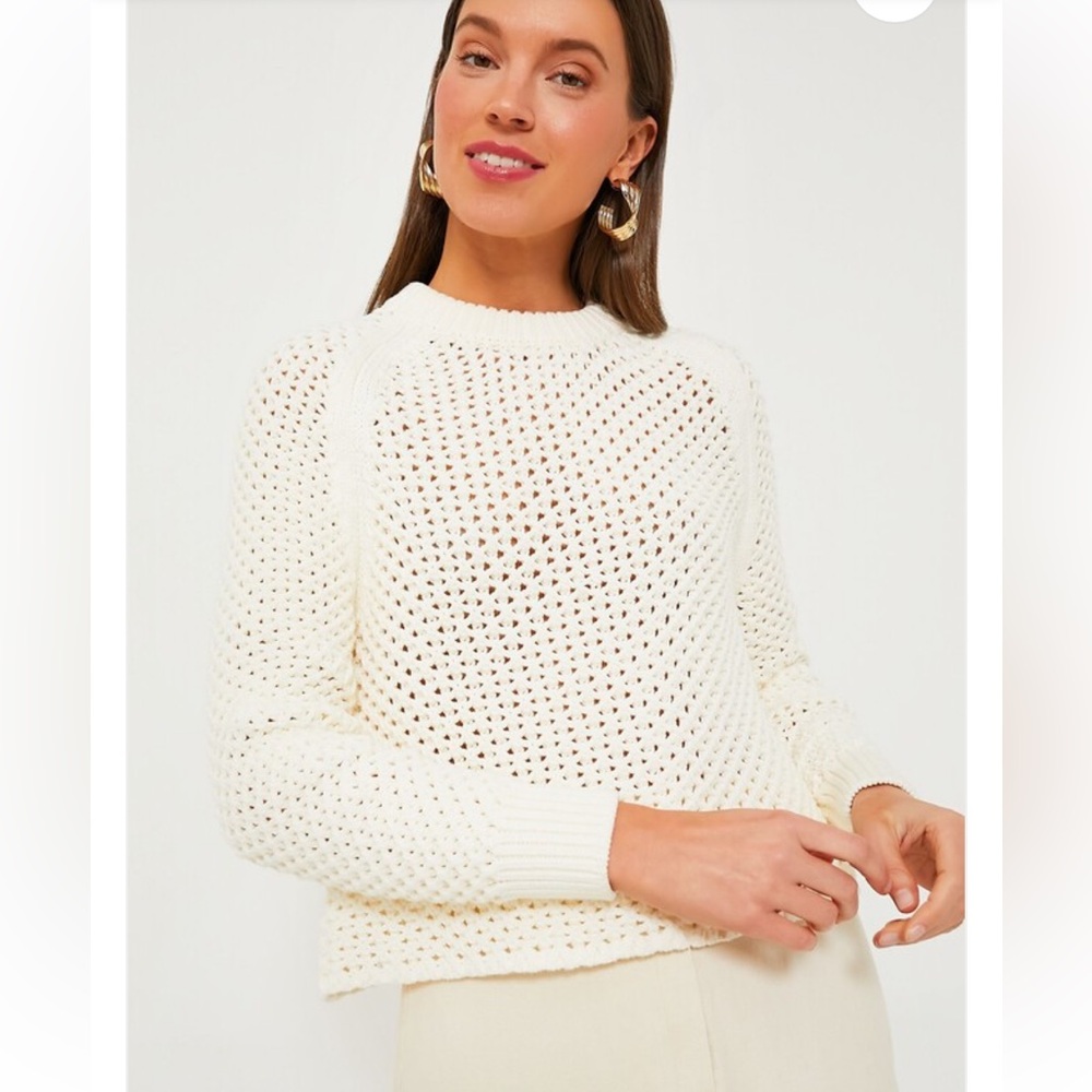 NWT Tuckernuck Ivory Crochet Knit Annette Sweater